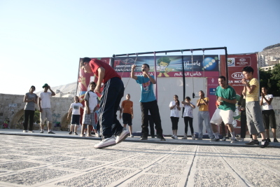 A Photograph of the PCS "Mobile Circus" Show in Nablus, 2010
