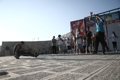 A Photograph of the PCS "Mobile Circus" Show in Nablus, 2010
