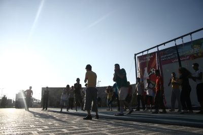 A Photograph of the PCS "Mobile Circus" Show in Nablus, 2010
