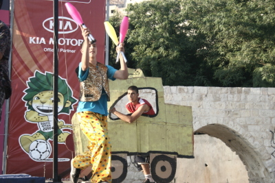 A Photograph of the PCS "Mobile Circus" Show in Nablus, 2010
