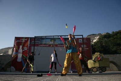 A Photograph of the PCS "Mobile Circus" Show in Nablus, 2010
