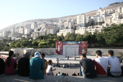 A Photograph of the PCS "Mobile Circus" Show in Nablus, 2010
