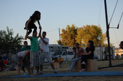 A Photograph of the PCS "Mobile Circus" Show in Jenin, 2010