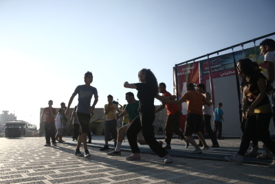 A Photograph of the PCS "Mobile Circus" Show in Nablus, 2010
