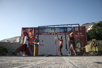 A Photograph of the PCS "Mobile Circus" Show in Nablus, 2010
