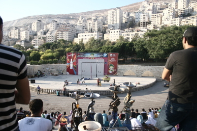A Photograph of the PCS "Mobile Circus" Show in Nablus, 2010
