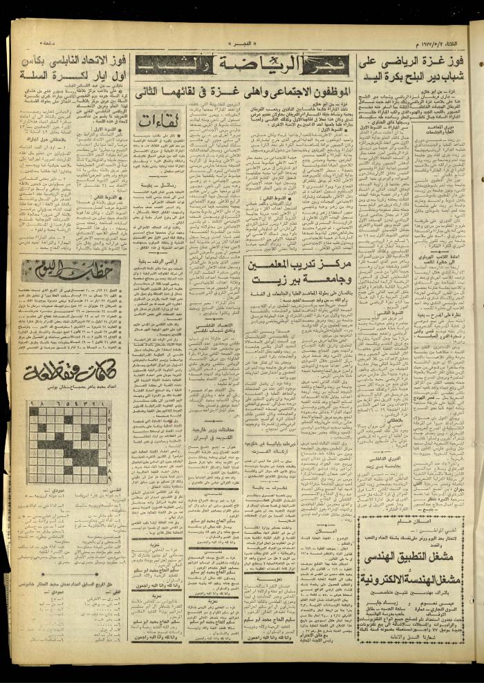 Al-Fajr Newspaper, Issue No. 958, Jerusalem, 3 May 1977
