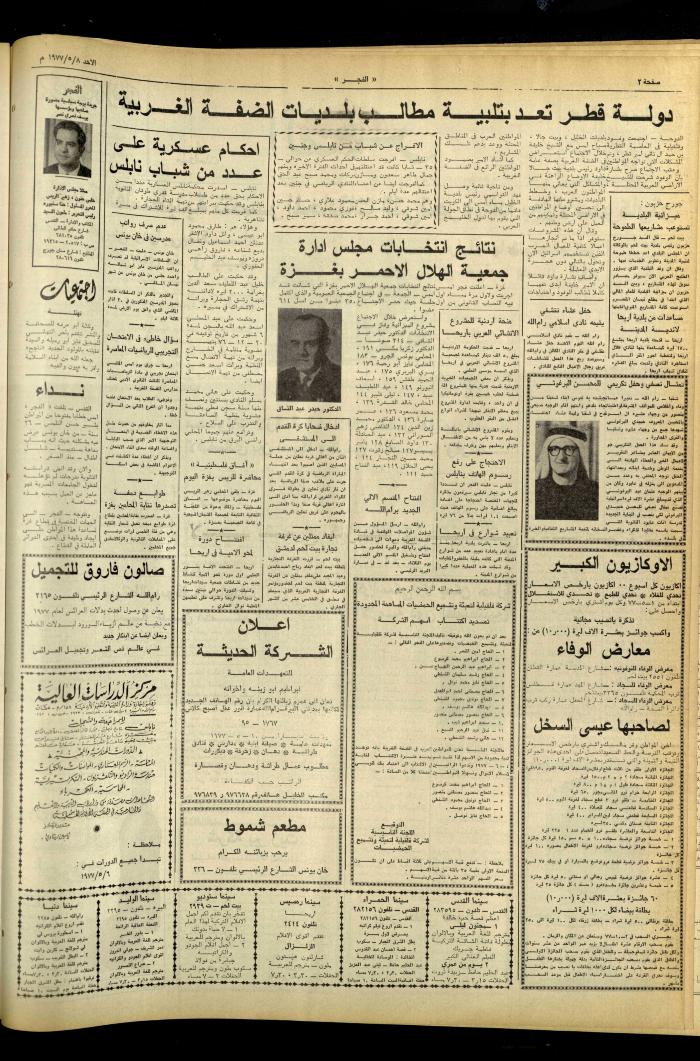 Al-Fajr Newspaper, Issue No. 963, Jerusalem, 8 May 1977
