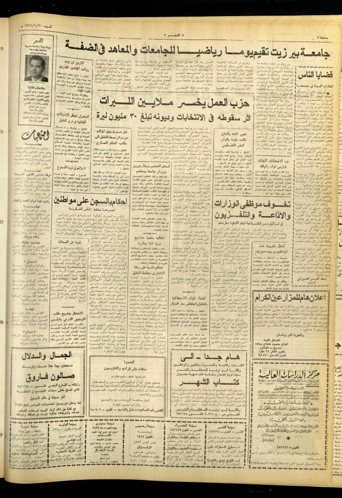 العدد 976 من جريدة الفجر، القدس، 21 أيار 1977