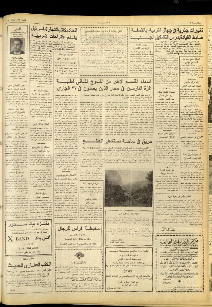 العدد 1010 من جريدة الفجر، القدس، 24 حزيران 1977