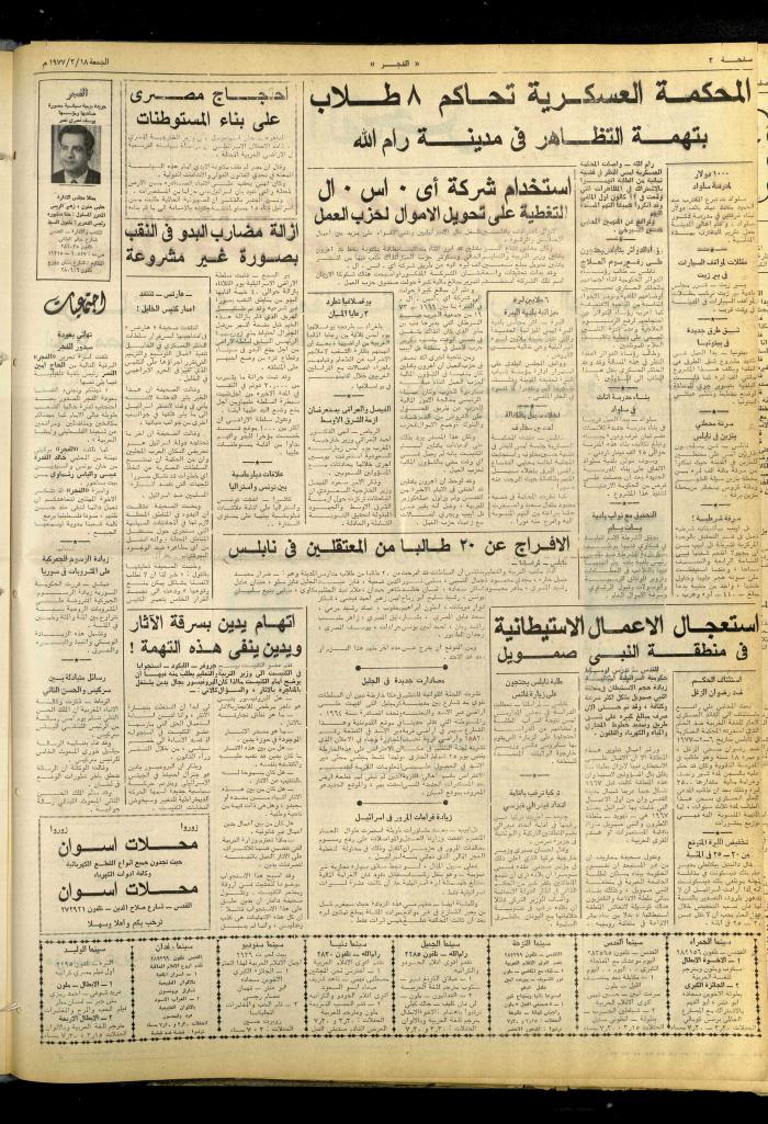 العدد 889 من صحيفة الفجر، القدس، 18 شباط 1976
