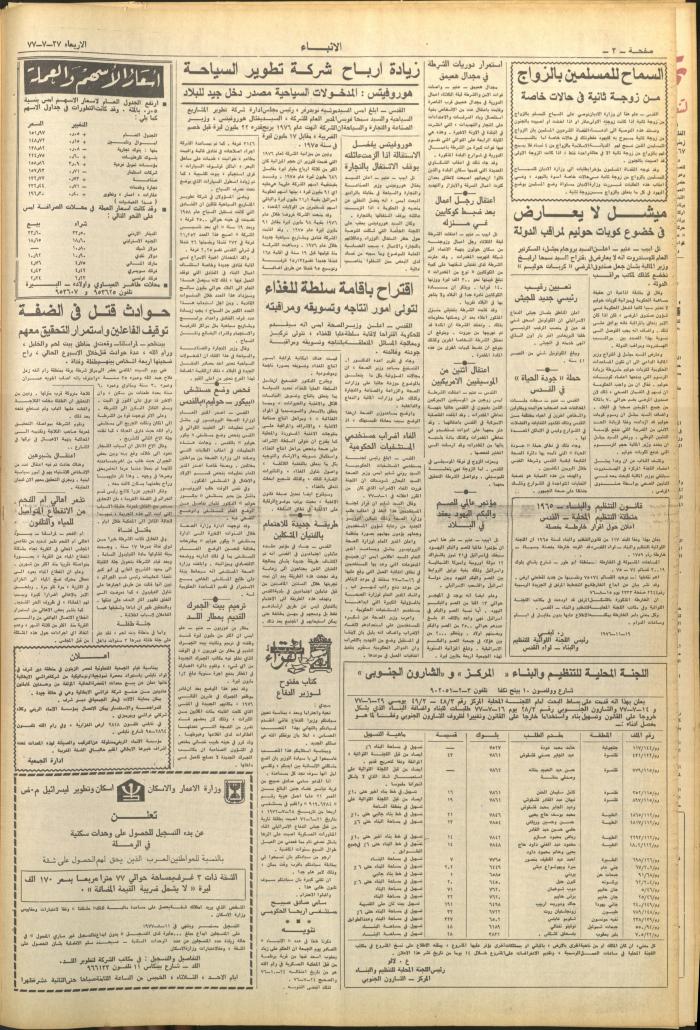 العدد 2678 من صحيفة الأنباء، 27 تموز 1977