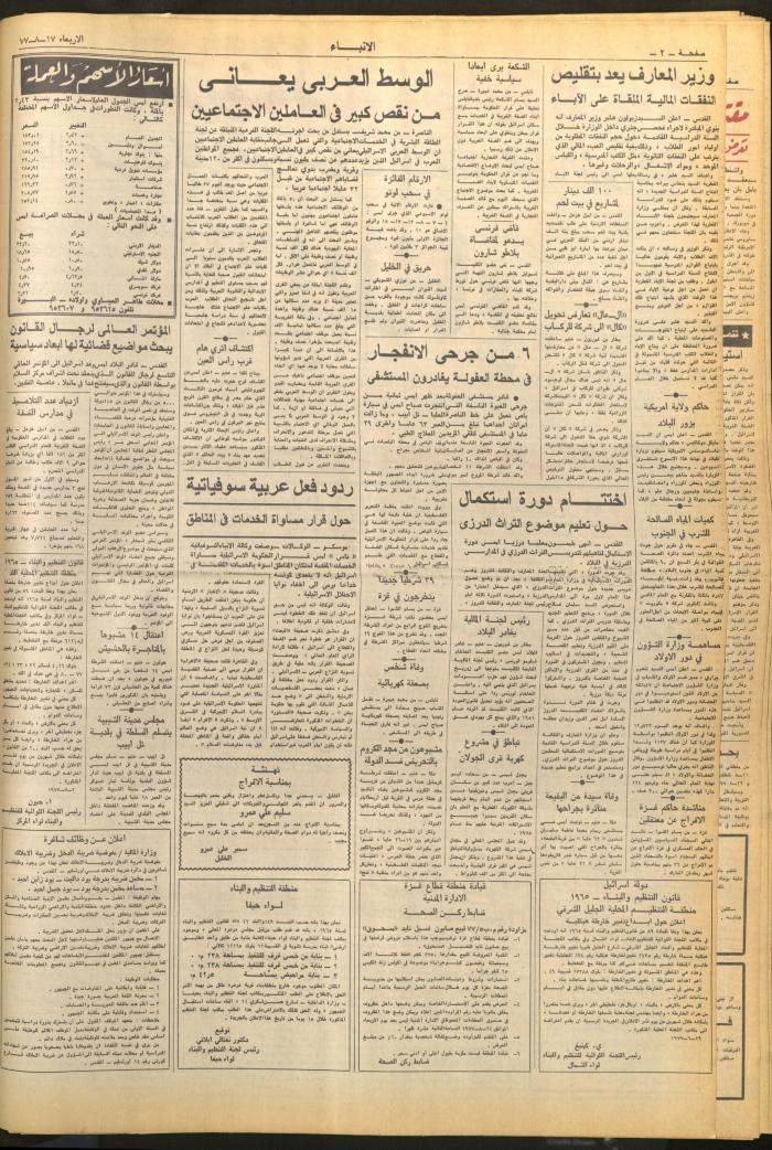 Issue 2696 of al-Anba Newspaper, 17 August 1977
