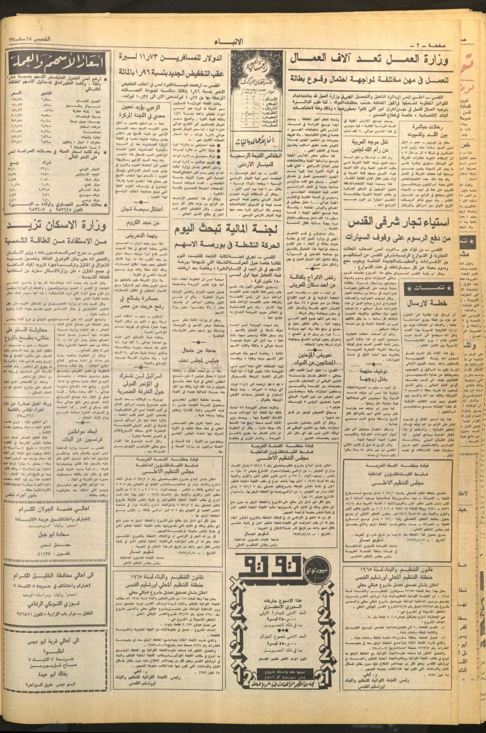 العدد 2697 من صحيفة الأنباء، 18 آب 1977