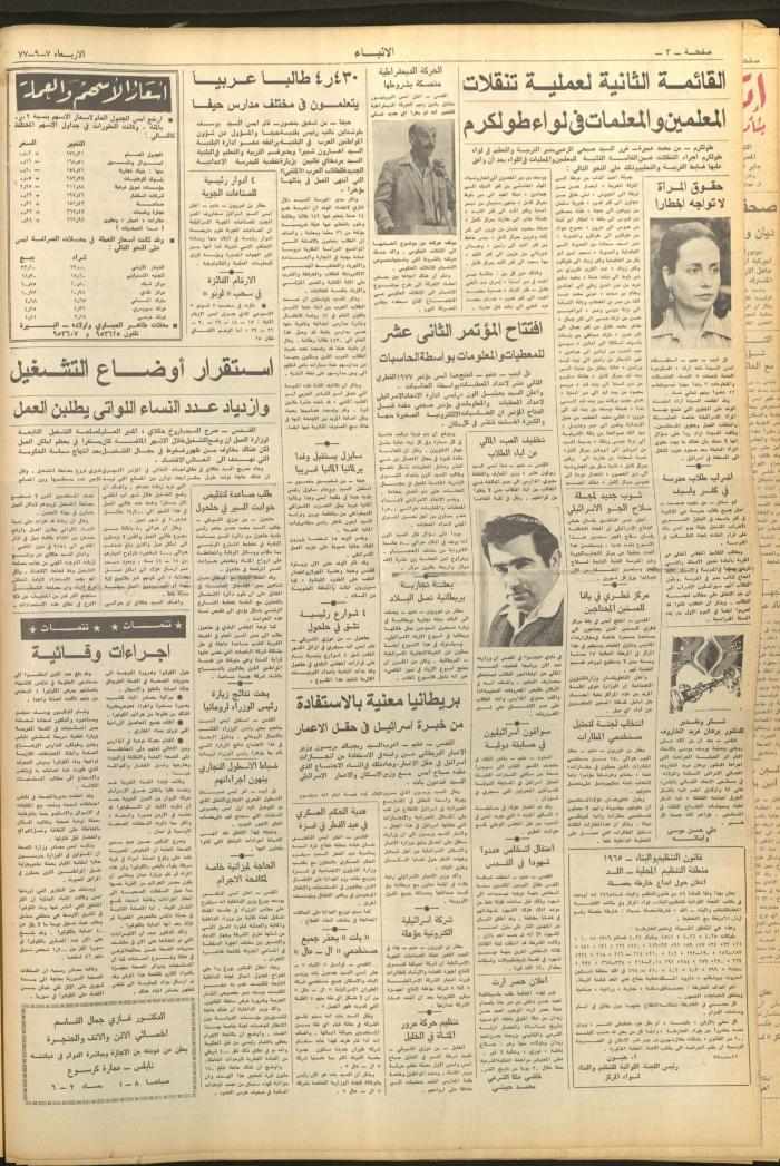 العدد 2714 من صحيفة الأنباء، 7 أيلول 1977