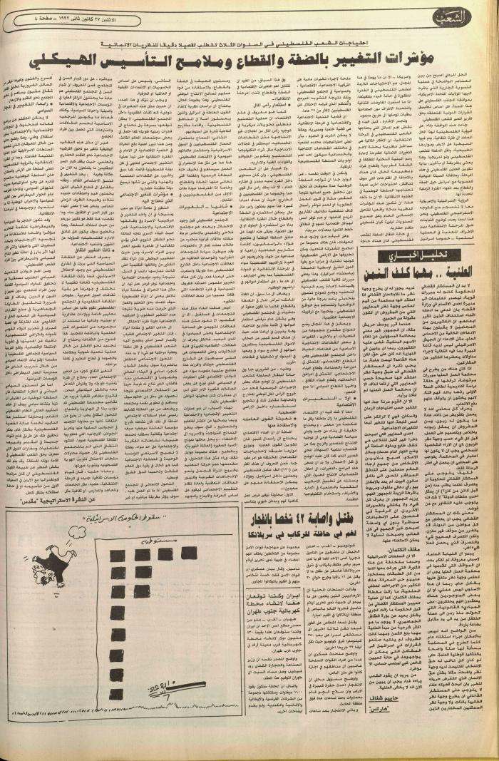 Issue no. 6317 of Asha'b Newspaper, 27 January 1992
