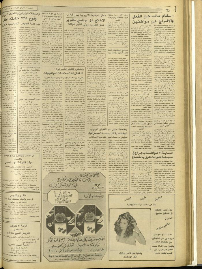 العدد 4834 من جريدة الشعب، 2 تشرين الأول 1987