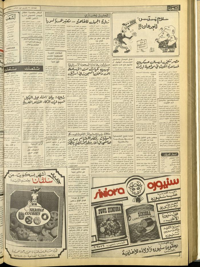 العدد 4859 من جريدة الشعب، 27 تشرين الأول 1987