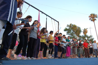 A Photograph of the PCS "Mobile Circus" Show in Ramallah, 2010