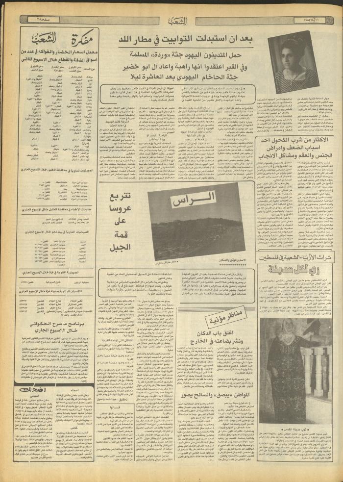 Issue 4668 of Asha'b Newspaper, 11 April 1987
