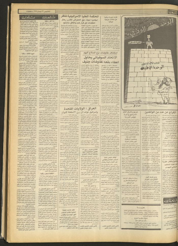 العدد 4680 من جريدة الشعب، 23 نيسان 1987
