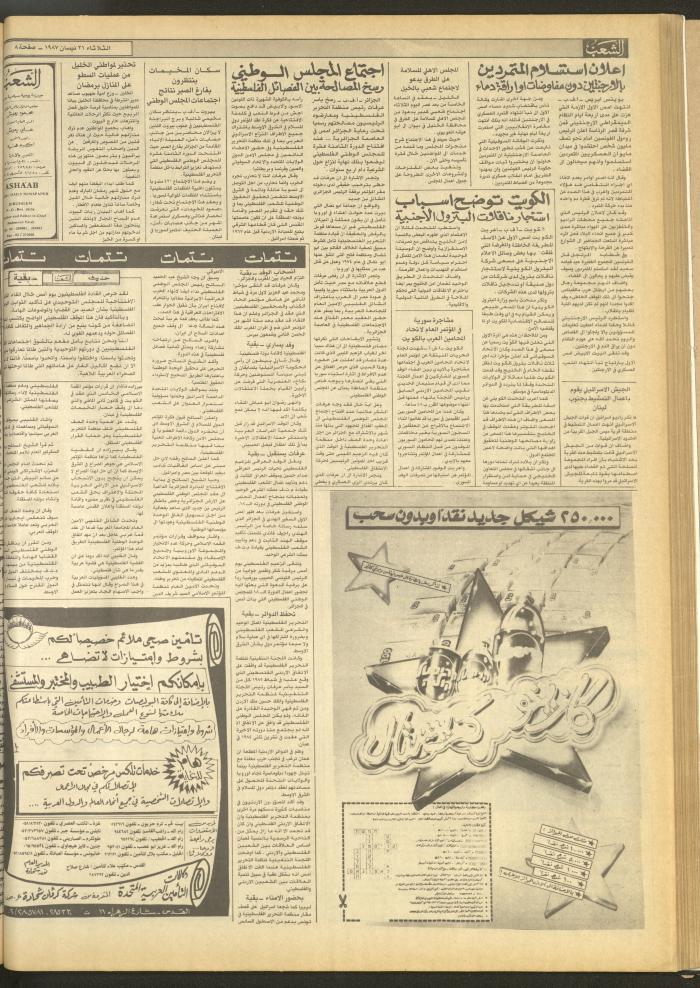 العدد 4678 من جريدة الشعب، 21 نيسان 1987

