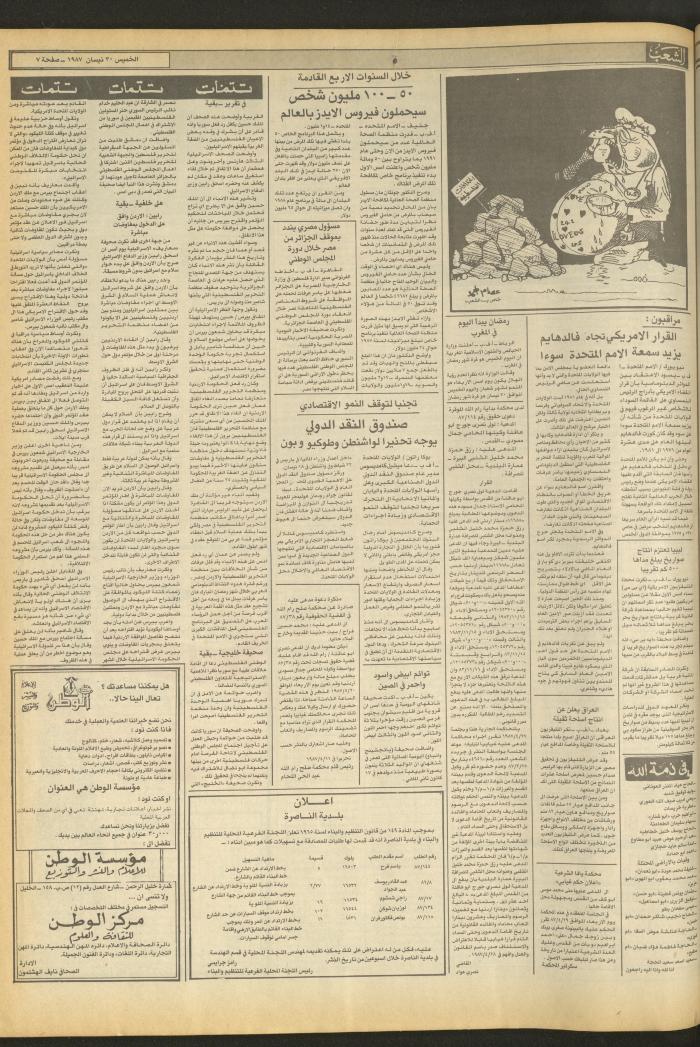 العدد 4687 من جريدة الشعب، 30 نيسان 1987
