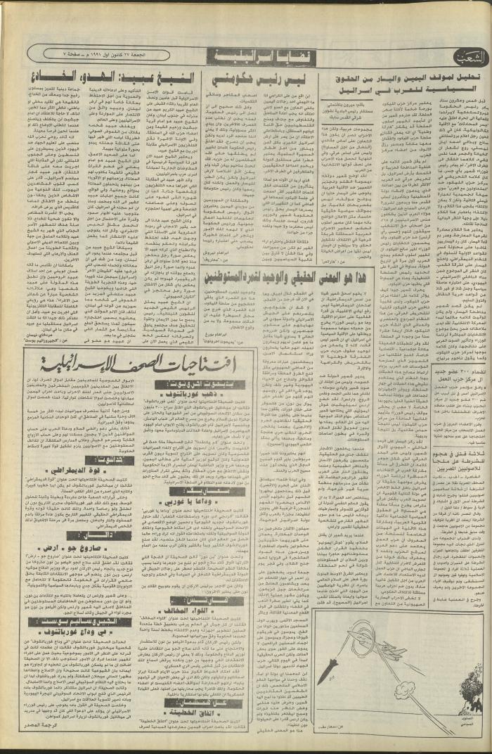 العدد 6288 من جريدة الشعب، 27 كانون الأول 1991
