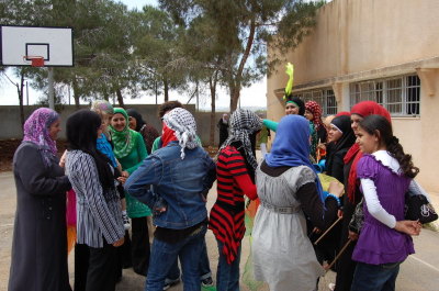 صورة من يومٍ مفتوح لمدرسة سيرك فلسطين في جنين، 2012
