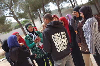 صورة من يومٍ مفتوح لمدرسة سيرك فلسطين في جنين، 2012
