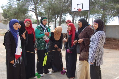 صورة من يومٍ مفتوح لمدرسة سيرك فلسطين في جنين، 2012
