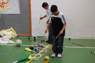 ملمح من يوم مفتوح نفذته مدرسة سيرك فلسطين في رام الله