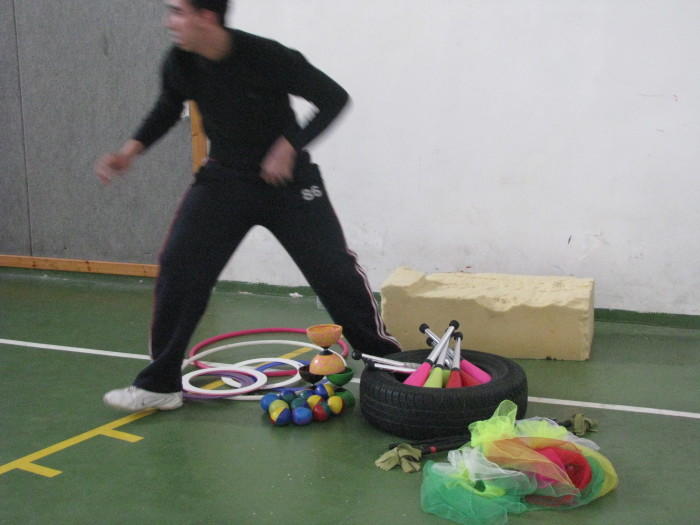 جانب من تدريبات متقدمة اجرتها مدرسة سيرك فلسطين في رام الله، 2010
