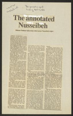 قصاصة من صحيفة جيروزاليم بوست، 4 نيسان 1986 