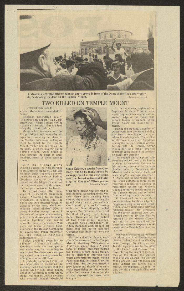 A Clipping from the Jerusalem Post, 12 April 1982