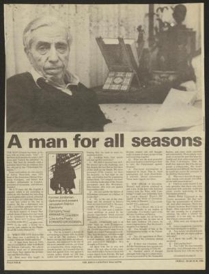 "A Man for All Seasons", a Clipping from the Jerusalem Post, 28 March 1986
