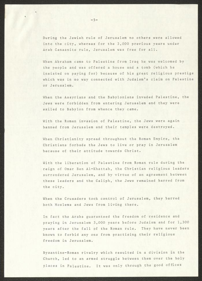 An Invitation to Anwar Nusseibeh to Attend the International Seminar on Jerusalem, London, 1979