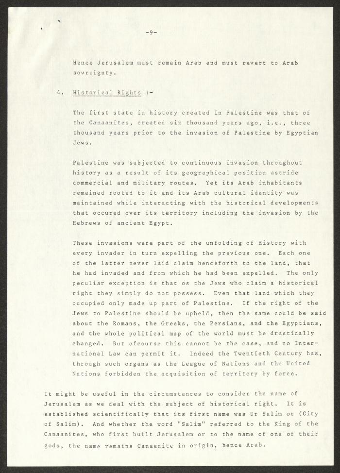 An Invitation to Anwar Nusseibeh to Attend the International Seminar on Jerusalem, London, 1979