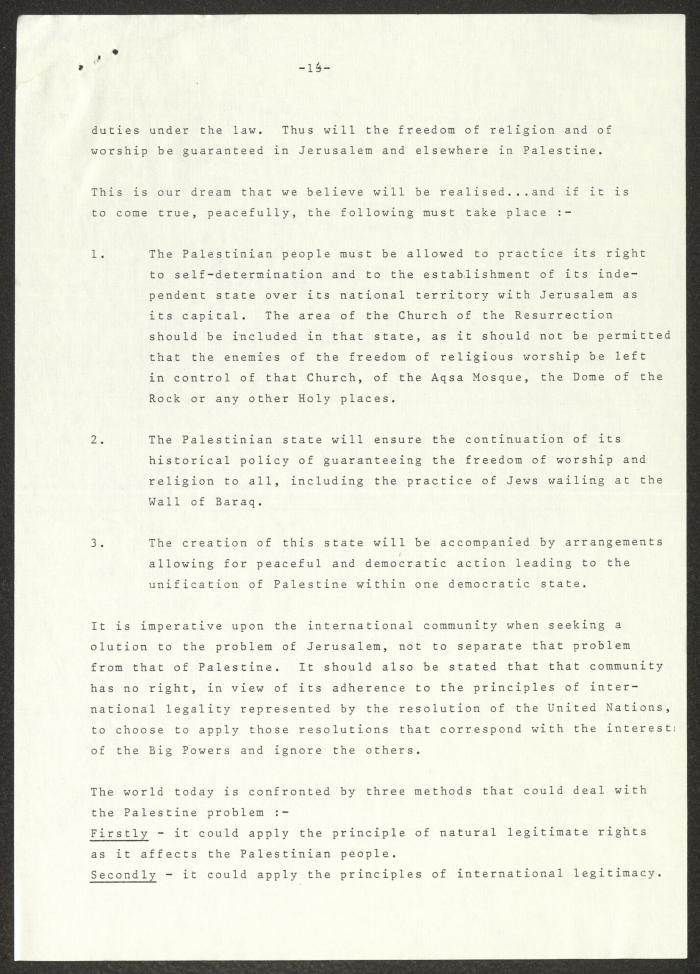 An Invitation to Anwar Nusseibeh to Attend the International Seminar on Jerusalem, London, 1979