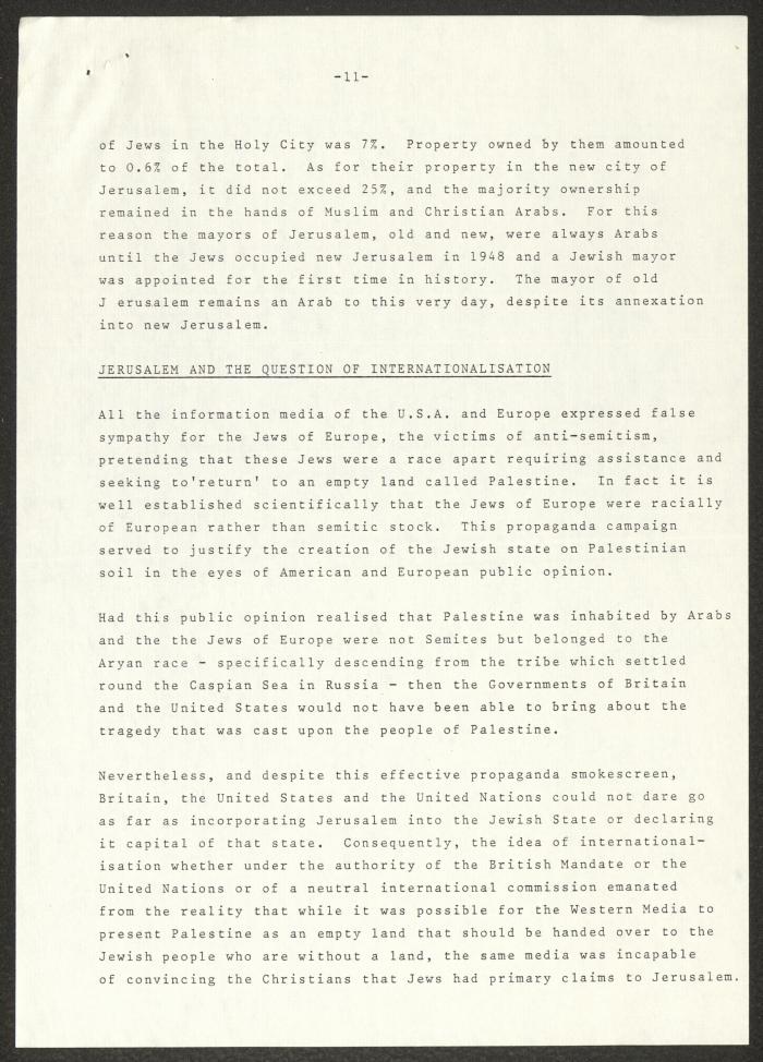 An Invitation to Anwar Nusseibeh to Attend the International Seminar on Jerusalem, London, 1979