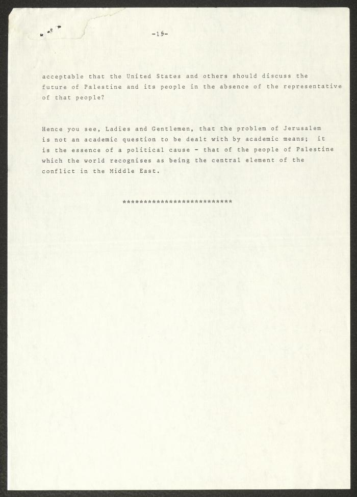 An Invitation to Anwar Nusseibeh to Attend the International Seminar on Jerusalem, London, 1979