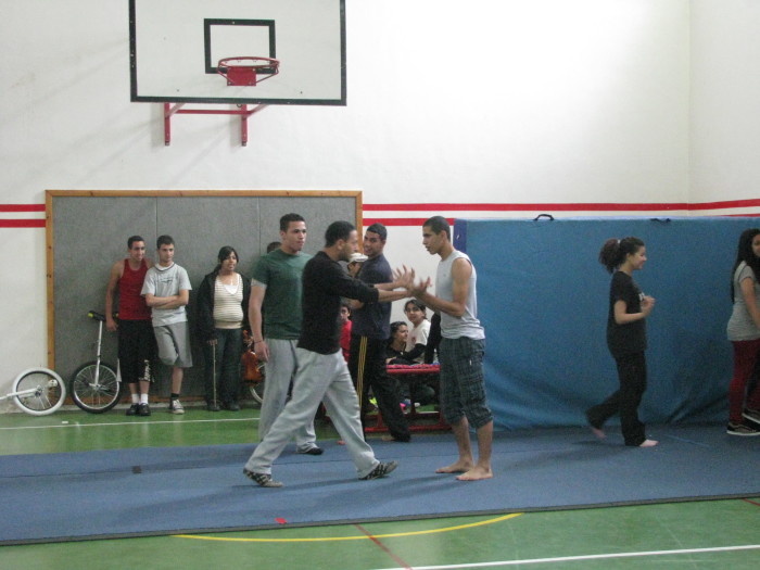 A Photograph of Advanced Training Held by the Palestinian Circus School in Ramallah, 2010
