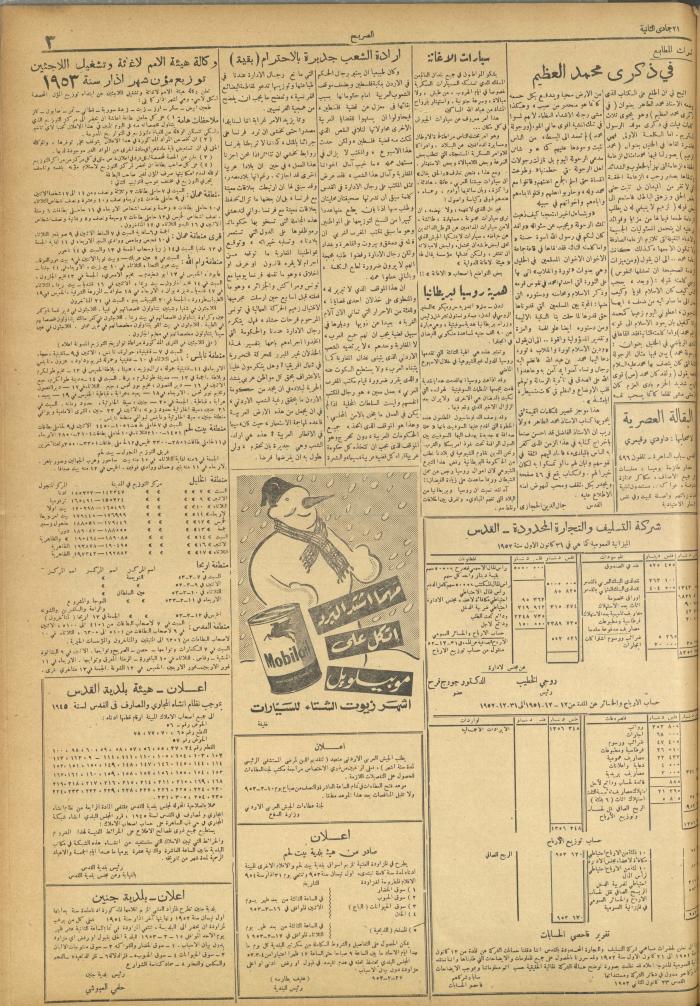 مجلة الصريح، العدد 175، 7 آذار 1953