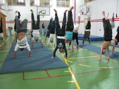 A Photograph of Advanced Training Held by the Palestinian Circus School in Ramallah, 2010
