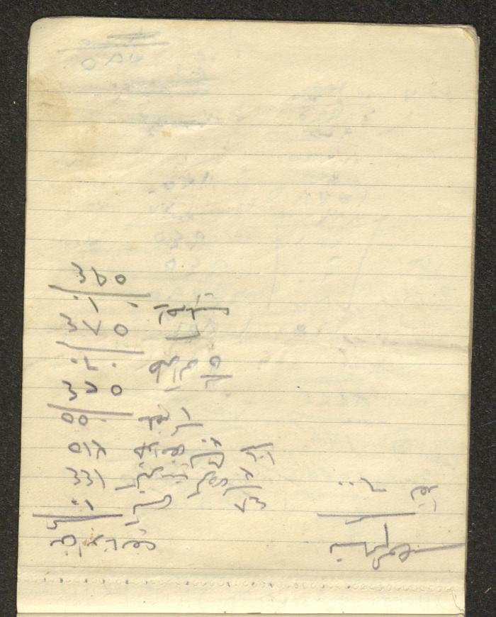 A Driver's Book of Accounts, Ya'bad, 1949 