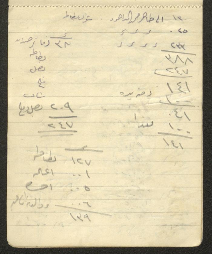 A Driver's Book of Accounts, Ya'bad, 1949 
