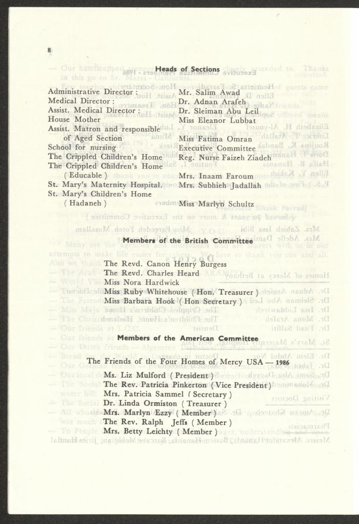 The Budget of the Orthodox Charitable Refuge for the Sick and the Disabled, Jerusalem, 1986