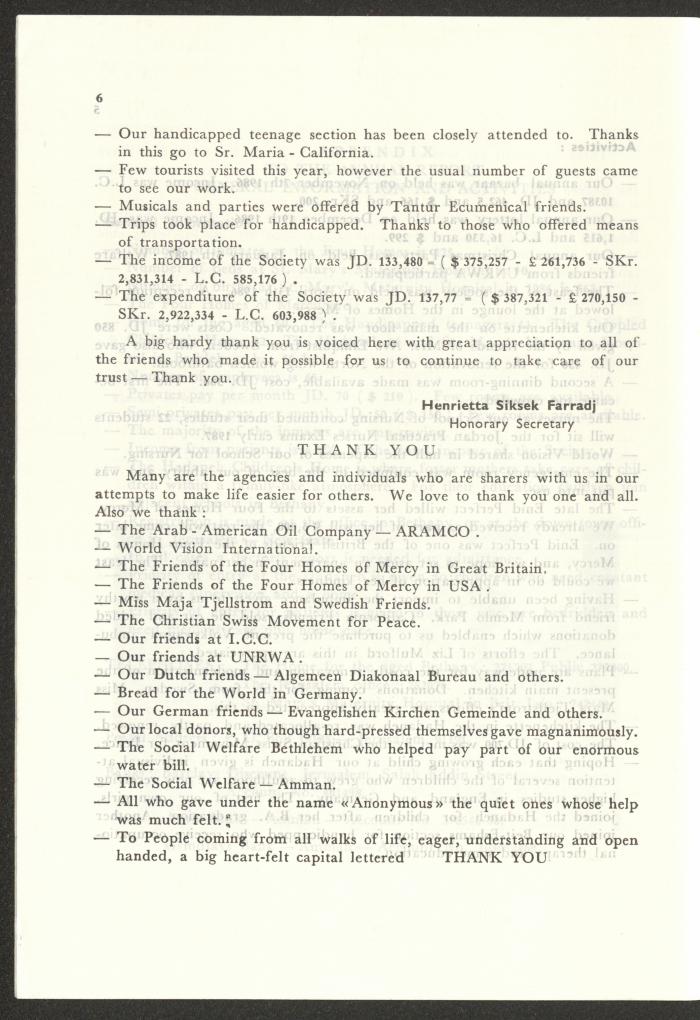 The Budget of the Orthodox Charitable Refuge for the Sick and the Disabled, Jerusalem, 1986