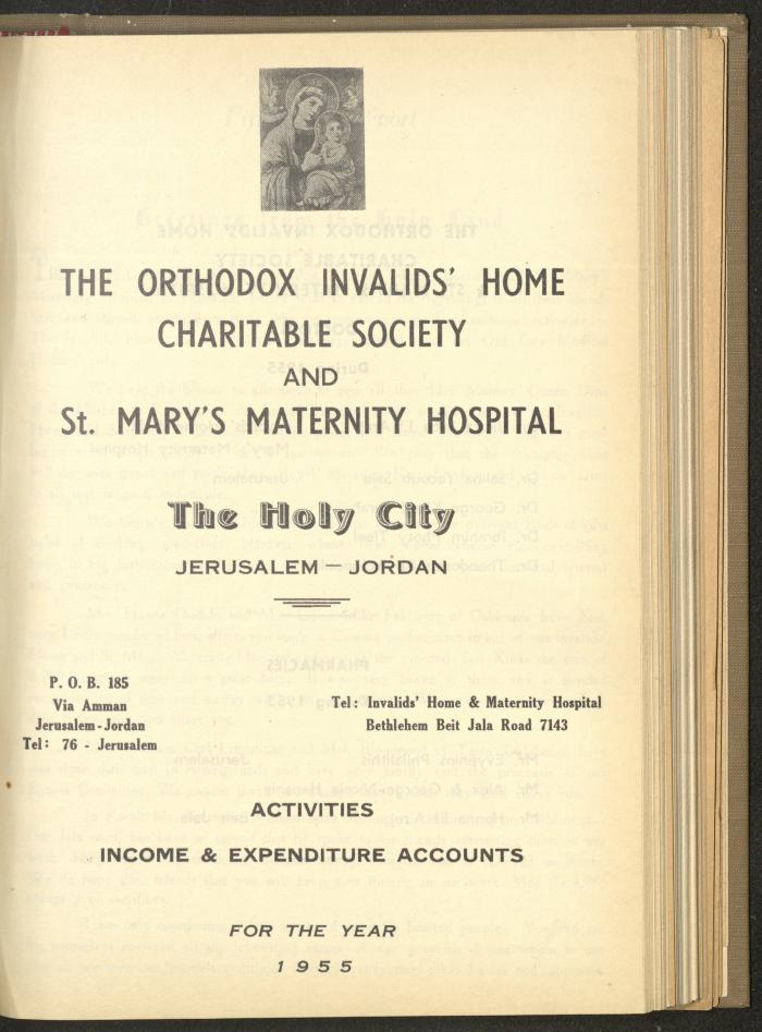 The Orthodox Charitable Refuge's Budget, Jerusalem 1940-67