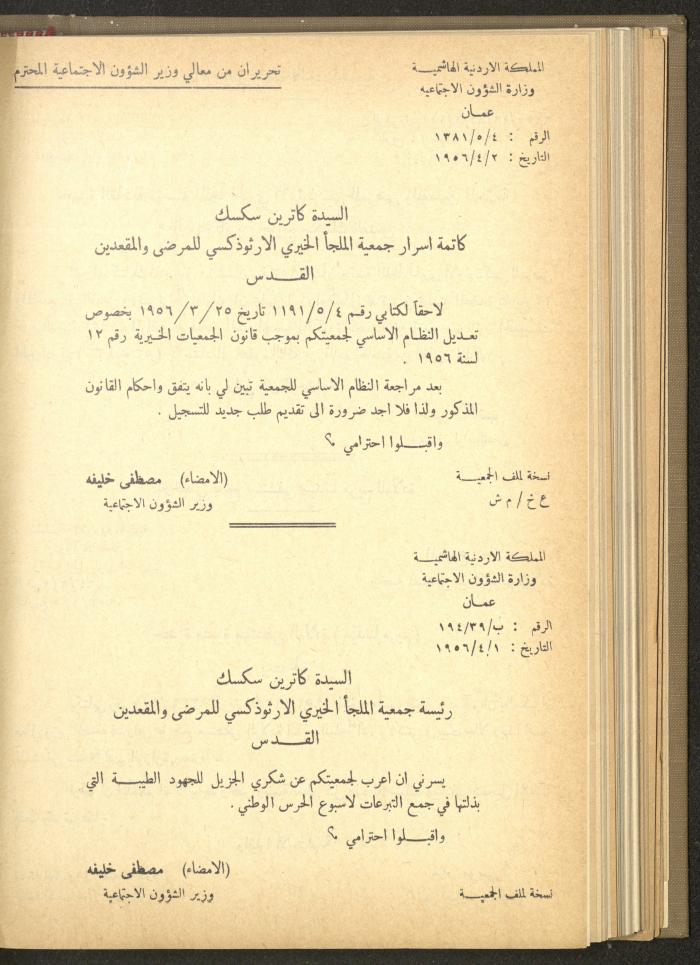 The Orthodox Charitable Refuge's Budget, Jerusalem 1940-67